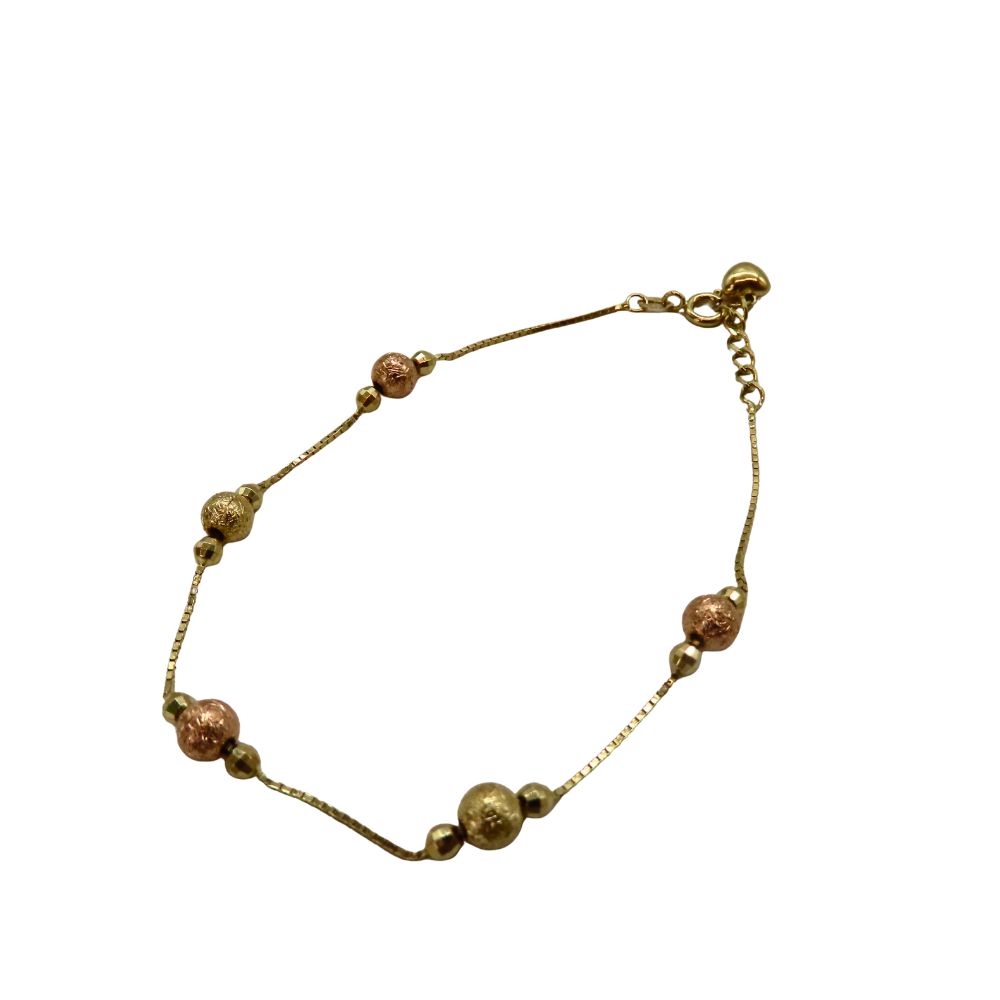 【中古】K10 ブレスレット 14K刻印(K10相当) 約3.73g 約20cm ノーブランド ジュエリー ゴールド レディース ハート A2501869【無料ギフトラッピング承ります】