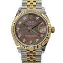 【中古】ROLEX ロレックス 278273NG デイトジャスト31 ブラックシェル 10Pダイヤ 自動巻き レディース腕時計 ステンレス イエローゴールド ジュビリーブレス 31mm 内部点検済み A2500824 【無料ギフトラッピング承ります】
