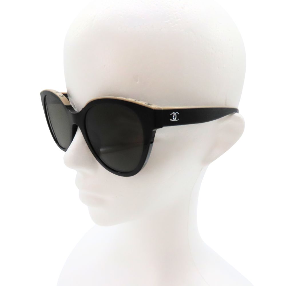 【中古】 CHANEL シャネル 型:0CH5414A バタフライ シェイプ アイウェア サングラス ブラック ベージュ レンズ ブラウン ココマーク UVカット レディース 上品 きれいめ A2504004 【無料ギフトラッピング承ります】