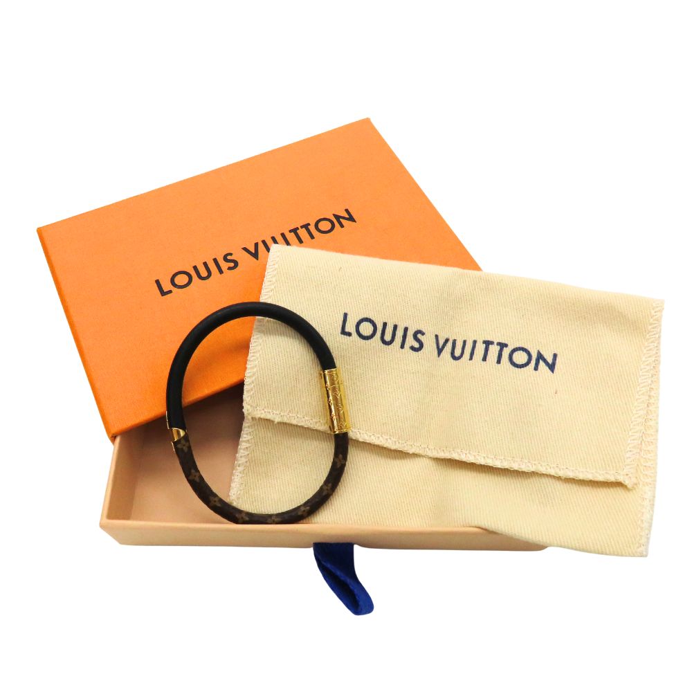 【中古】LOUIS VUITTON ルイヴィトン M6431 ブラスレ デイリー コンフィデンシャル ブレスレット アクセサリー レザー モノグラム フラワー ロゴ ワンポイント レディース メンズ サイズ19 腕回り17.5cm A2504501 【無料ギフトラッピング承ります】(4)
