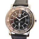 【中古】新品仕上げ ブルガリ BVLGARI ST35S ブルガリブルガリ ブラック ボーイズ レザー A2302164
