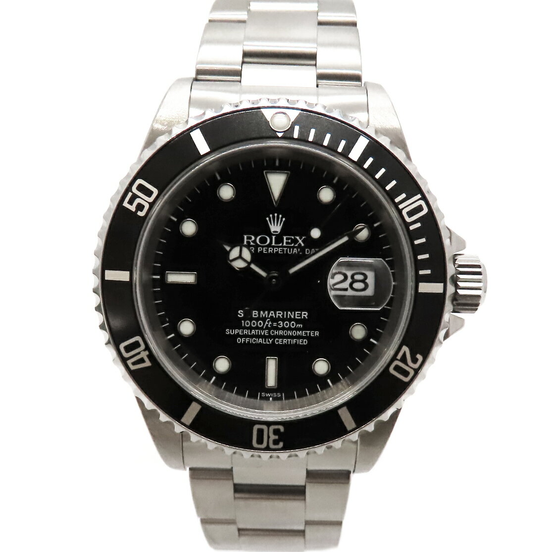 【中古】新品仕上げ ロレックス Rolex 16610 サブマリーナデイト ブラック 【中古】A2400916
