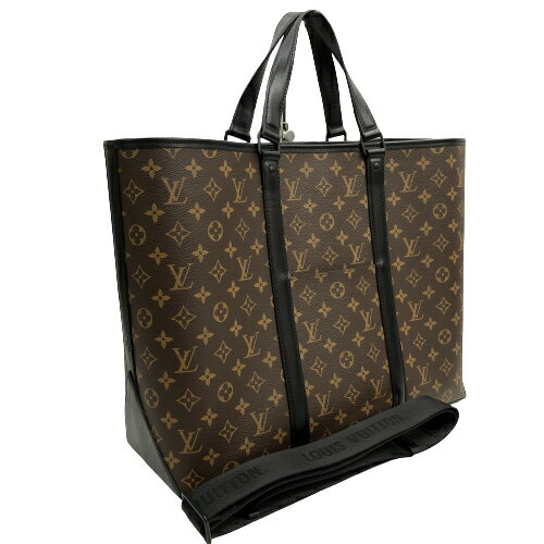 【美品/箱〇】ルイヴィトン M45733 ウィーク・エンド トートGM モノグラム マカサー 2wayショルダーバッグ モノグラムxブラックレザー 茶系 黒 ブラウン ブラック メンズ レディース 【中古】のサムネイル