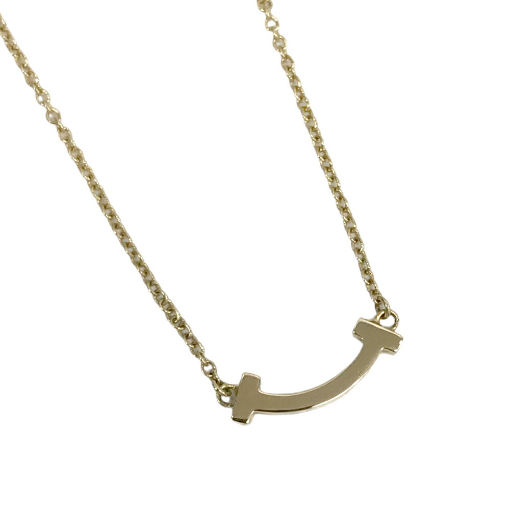 【美品】 ティファニー Tスマイルネックレス ミニサイズ K18YG ゴールド 最大約45cm 約2.3g ペンダント レディース 【中古】のサムネイル