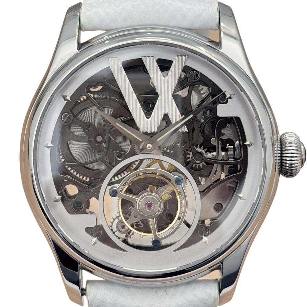 ［南店］ ヴァティックス VX01 デジール トゥールビヨン 手巻き 腕時計 メンズ ステンレススチール レザーベルト