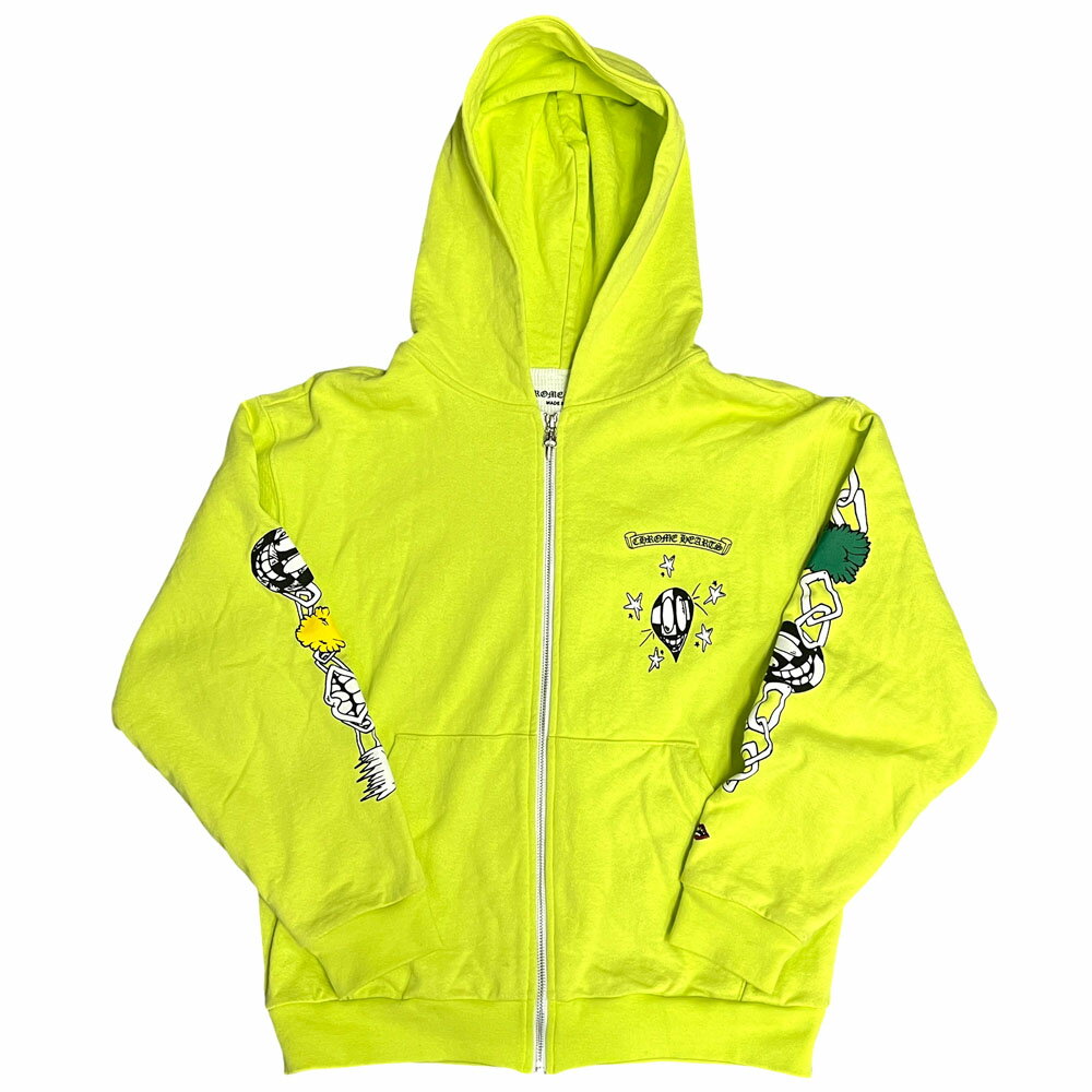 【美品】 クロムハーツ マッティボーイ チェーンゲーム ダガー ジップアップパーカー 服 アパレル トップス プリント ライトグリーン ユニセックス 【中古】
