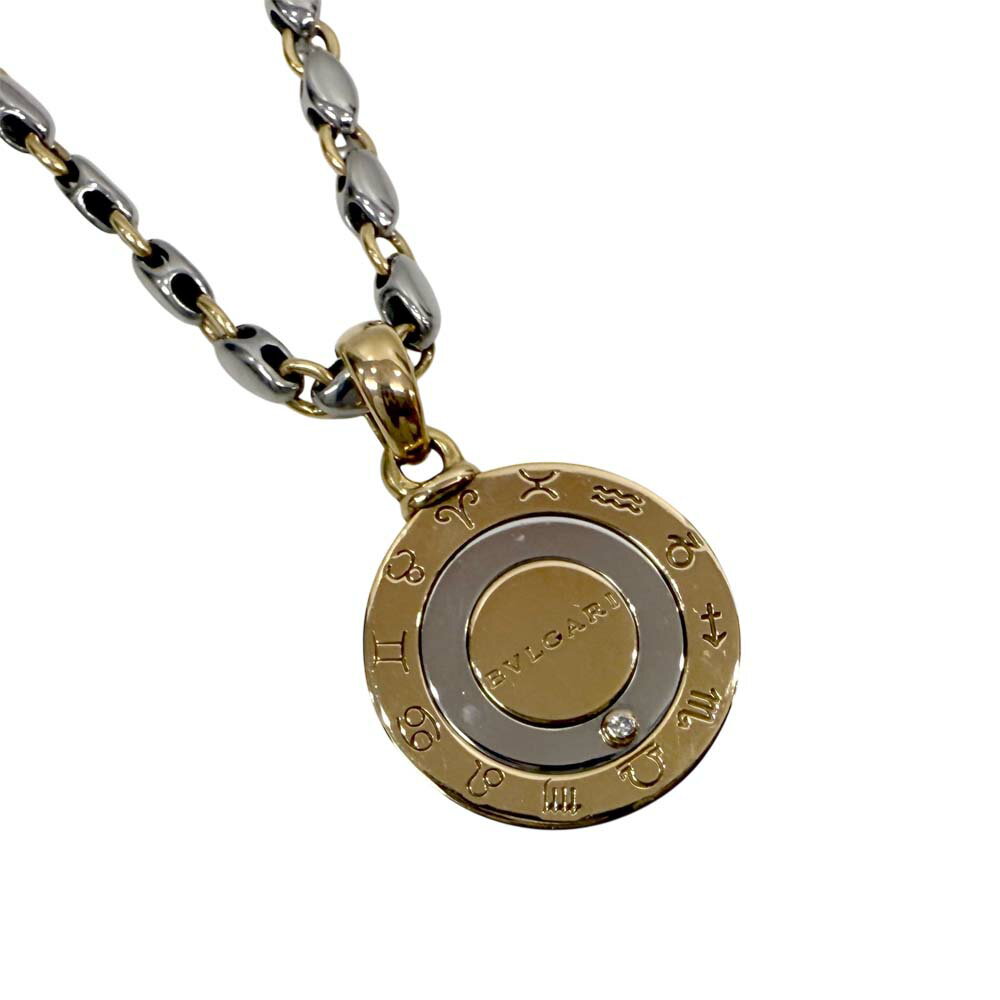 【美品】 ブルガリ ホロスコープネックレス K18xSS 約53cm 約36.4g 【中古】