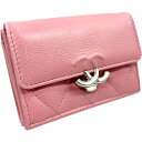 【良品】 シャネル AP1173 コンパクトウォレット ピンク【中古】