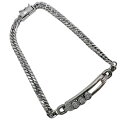 【美品】 ダイヤ付 6面喜平ブレス ダブル Pt850 約13.9g 約18cm 【中古】