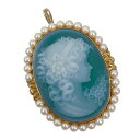 【美品】 パール付き カメオペンダントトップ K18 約19.9g 【中古】