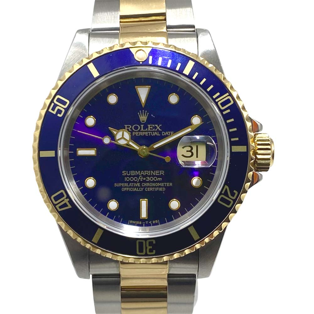 【美品/オーバーホール済み】 ロレックス ROLEX 16613LB サブマリーナ X番 ブルー 【中古】