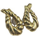 【美品】 編み込みデザインイヤリング K18 約7.15g 【中古】