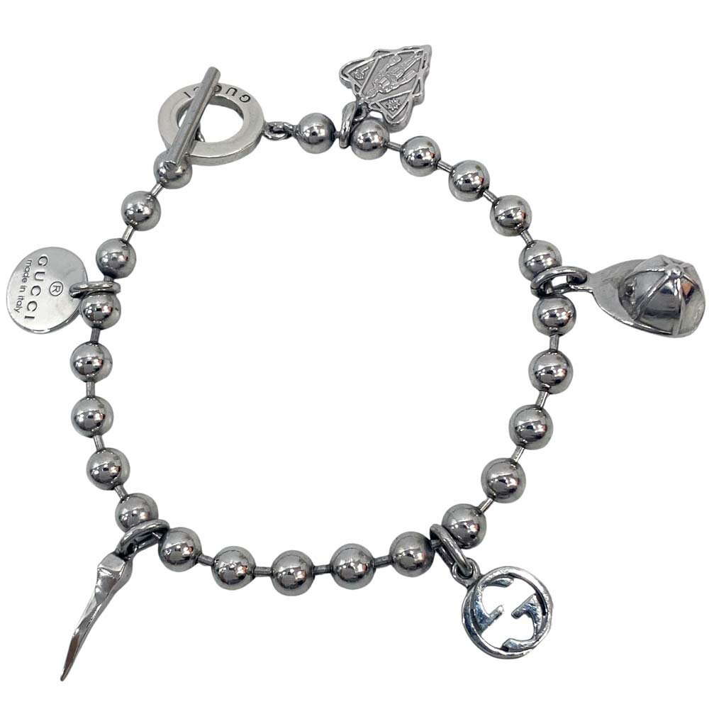 【良品】 グッチ 390957 J8400 0702 マルチモチーフボールブレスレット SV925 約20g 約16cm 【中古】