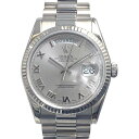 【美品/ギャラ〇/OH・仕上済み】 ロレックス Rolex 118239 デイデイト 18Kホワイトゴールド シルバー メンズ【中古】