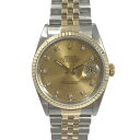 【美品/オーバーホール済み】 ロレックス ROLEX 16233G デイトジャスト X番 ゴールド 【中古】