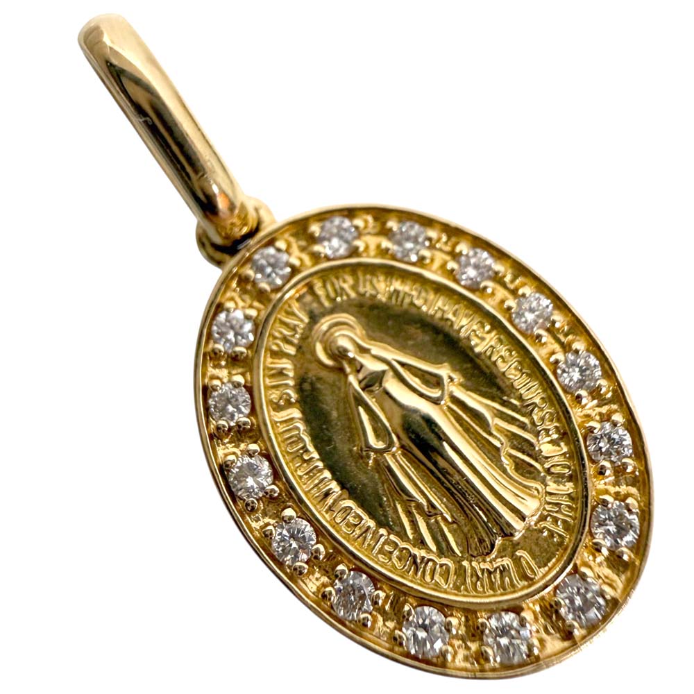 【美品】 ウノアエレ マリアペンダントトップ K18 ダイヤモンド 0.19ct 約3.6g 【中古】