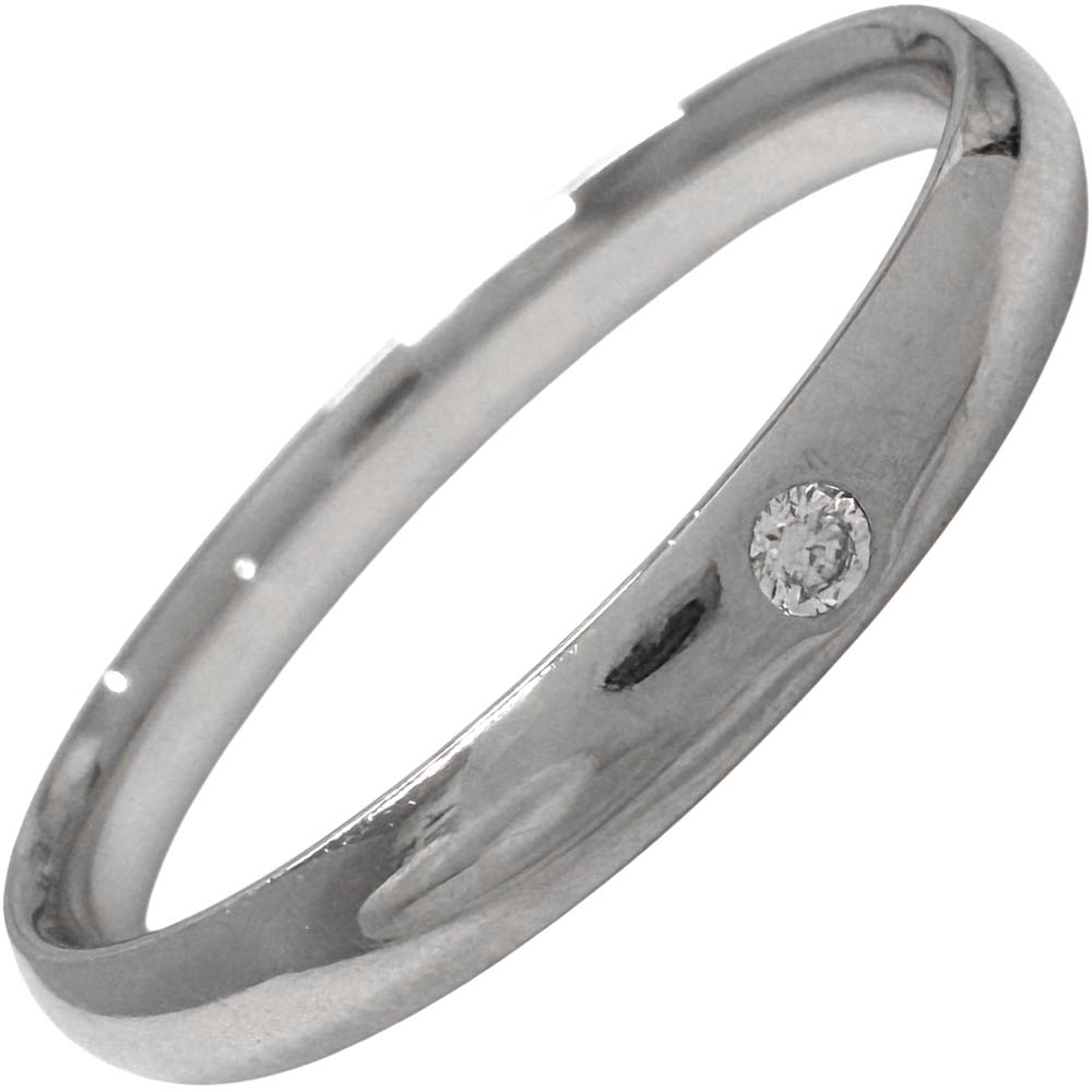 ［南店］【美品】 ダイヤモンド付き かまぼこリング Pt900 約2.44g 約11号 【中古】