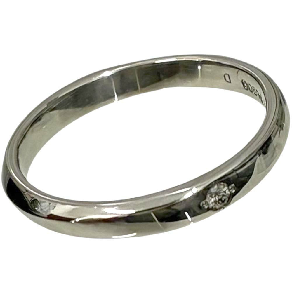 ［泉店］【美品】 ダイヤモンド付きかまぼこリング Pt900 約3.19g 約10号 【中古】