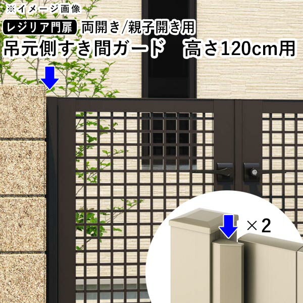 樂天商城 - 【土日限定P2倍+先着最大600円OFF】門扉 三協アルミ 形材門扉 アルミ門扉 門扉オプション レジリア門扉 すきまガード【吊元側すき間ガード】【両開き/親子開き用】【高さ120cm用】【門扉とセット購入のみ】