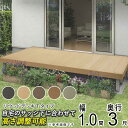 ウッドデッキ 樹脂 人工木 デッキ セット YKK リウッドデッキ200 束柱Tタイプ 1.0間 × 3尺 1851mm×920mm 1間 ウッド テラス リウ...