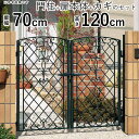 【3連休限定P2倍+先着最大1,000円OFF】門 両開き おしゃれ 門扉 アルミ 門柱タイプ キャスリート 1型 鋳物門扉 門扉 フェンス アイアン風 ゲート 門 アルミ門扉 三協アルミ 外構 屋外 南欧風【0712】【幅70×高さ120cm】 【送料無料】