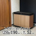 ゴミ箱 屋外 おしゃれ 木目 木目調 外用 アルミ ゴミストッカー HM1型 四国化成 ゴミ 収納庫 ごみ箱 ダストボックス 屋外用 置くだけ 簡単設置 完成品 容量 250L 間口 90cm 45L ゴミ袋収納目安 5個 分別 ゴミステーション 屋外 ストッカー 大型 外構【全国送料無料】