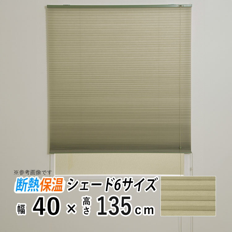 ハニカムスクリーン 外気から室温を守る厚みのあるシェード ハニカムシェード プリーツスクリーン ブラインド 二層構造 ハニカム シェード 省エネ 断熱 保温 目隠し カーテンレール取り付け 小窓 寝室 リビング 【ハニカムシェード彩 グリーン 幅40cm × 長さ135cm 】