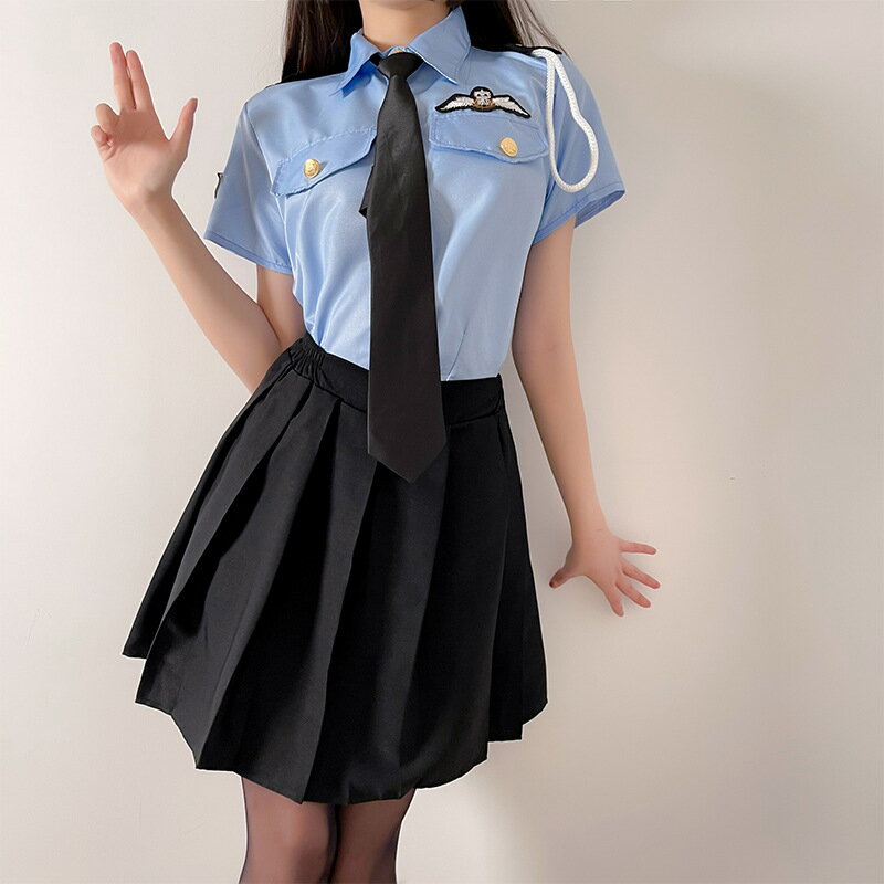 ポリス コスプレ セクシー 3点セット 警察仮装 トップス、プリーツスカート、ネクタイ 大人コスチューム 衣装 パーティー ミニスカ 婦警 婦人警官 制服 ミニ...