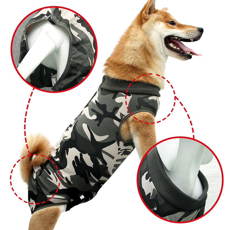 犬用術後ウェア 犬用 術後服 エリザベスカラーの代わり 腹部の傷口保護 傷舐め防止...