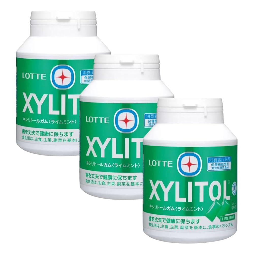 【3個セット】ロッテ キシリトールガム ライムミント お徳用 メガサイズ 290g×3個 セット