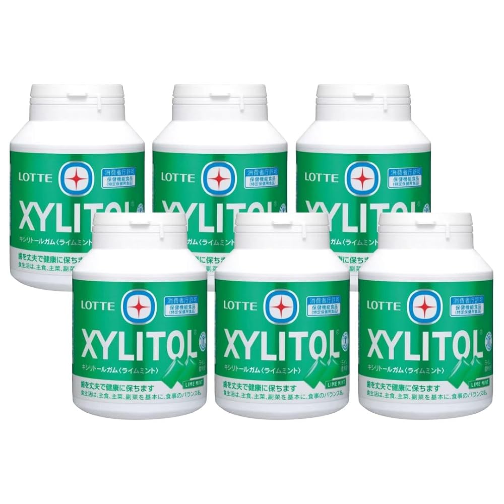 【6個セット】ロッテ キシリトールガム ライムミント お徳用 メガサイズ 290g×6個 セット