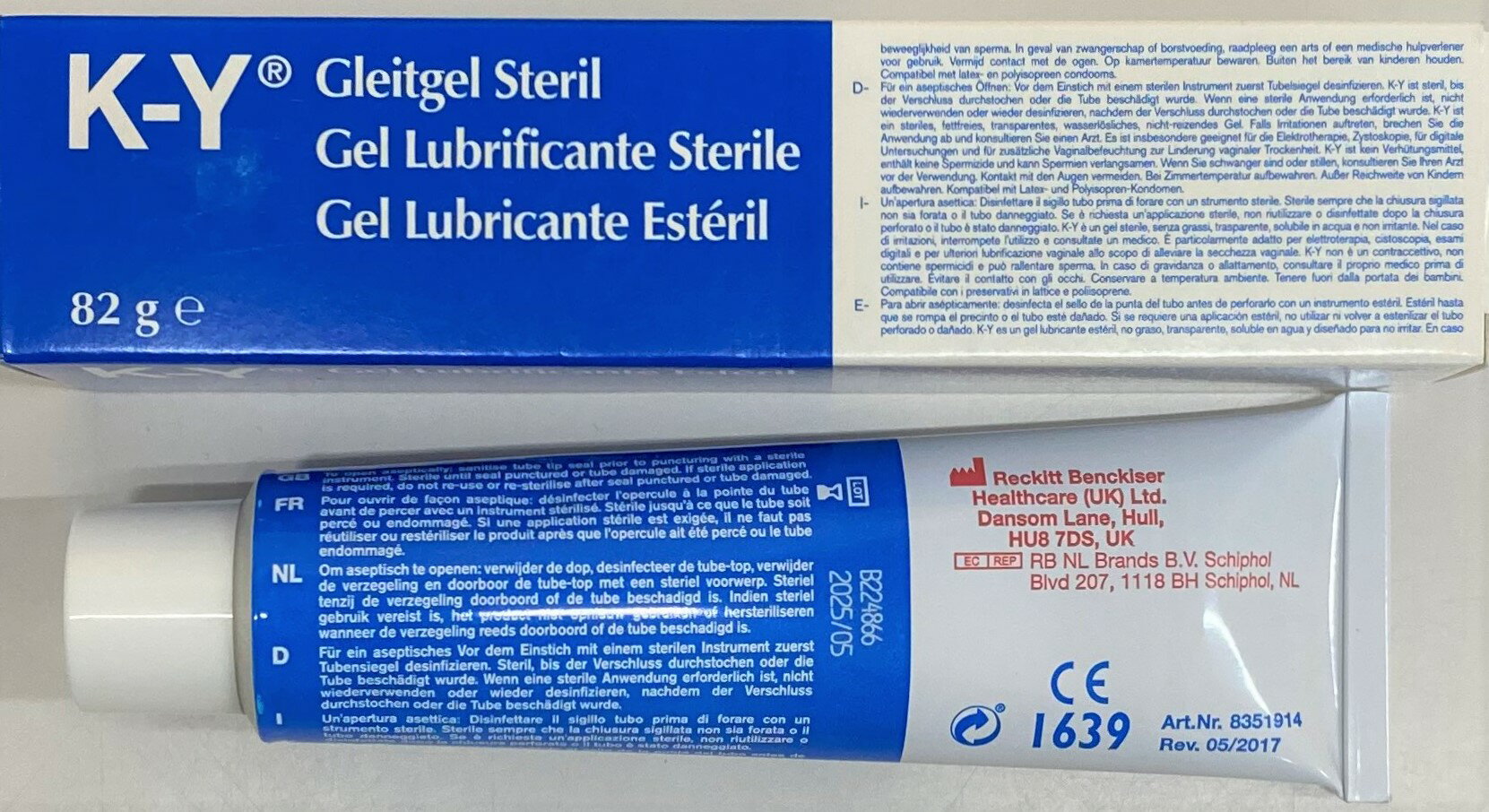 K−Yルブリケーティングゼリー　82g　12個セット　潤滑ゼリー　無菌ゲル潤滑剤　イタリア製(4906156036091-12)