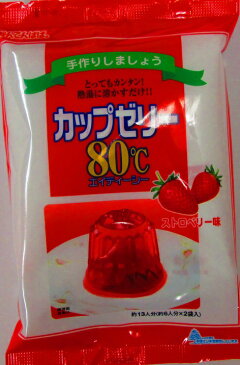 かんてんぱぱ カップゼリー80℃ストロベリー味（約6人分X2袋入）10個セット(4901138882802-10)