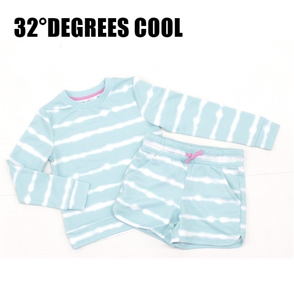 送料無料 アウトレット 32°DEGREES COOL キッズ ルームウェア ガールズ スウェットシャツ ショートパンツ 2点セット 春夏 #1567234 P814