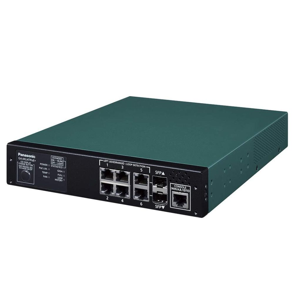 【送料無料】パナソニックLSネットワークス PN260493H 6ポート PoE給電スイッチングハブ GA-MLi4TPoE+ 　※北海道、沖縄、離島発送不可　 Eイ4-5