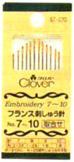 Needles - パッケージ不良 フランス刺しゅう 針 取合せセット No.7～10 クロバー 57-070 【KN】