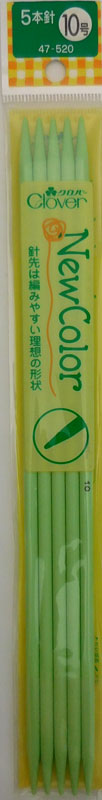 【在庫限り】 ニューカラー 5本針（6～15号） 25cm 棒針 クロバー 【KN】 4H
