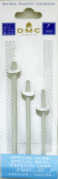 DMC とじ針 3本セット 6135L SPECIAL WOOL NEEDLES 3サイズセット 針穴がナイロン製【KY】とじ針 編み物 糸始末 とじ針