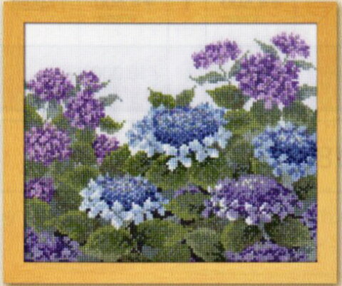 クロスステッチ刺しゅうキット 紫陽花 No.7451 愛すべき花たち オノエ・メグミししゅうキットシリーズ オリムパス