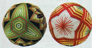 手まりキット 三羽根亀甲・還つなぎ梅 TM-4 オリムパス 【KY】 2個1組 手まり 刺しゅうキット