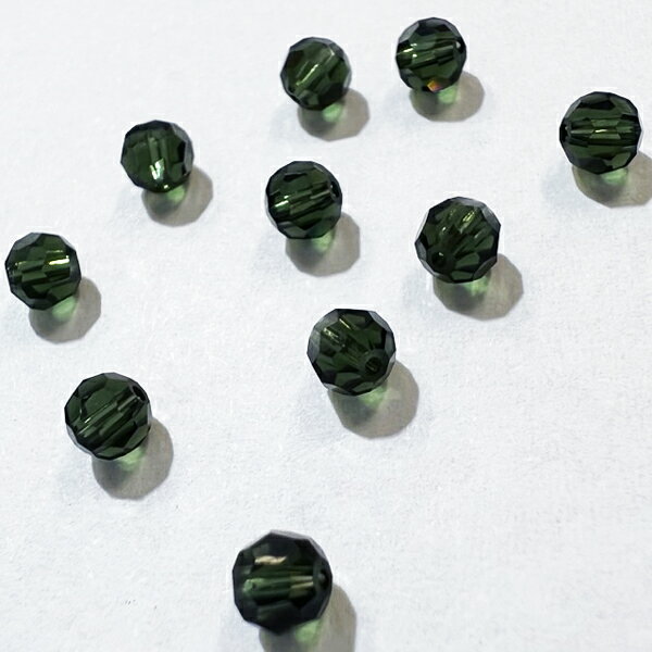 【在庫品】高品質ガラスカットビーズ ダイヤ型 4mm トルマリン 10個入り【KN】【MI】クリスタルガラス アクセサリー ビーズ手芸