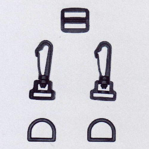 プラスチック ショルダーパーツ セット 15mm 黒 SHPP-155 ベストブレイン  ナスカン Dカン アジャスター
