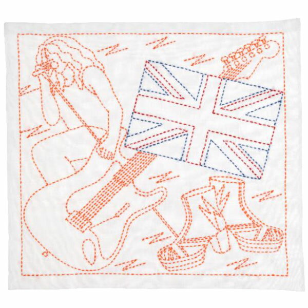 刺し子キット 花ふきん England ユニオンジャックとロックンロール KSW-026 チューリップ 【KY】 Tulip 刺し子 手芸 手づくり