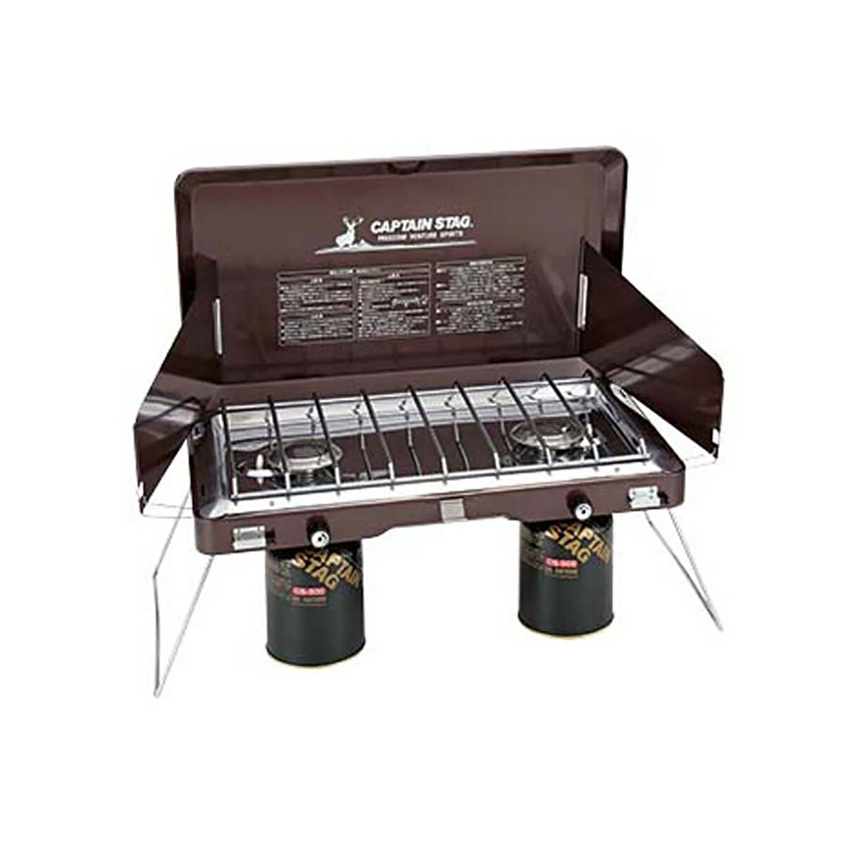 【 あす楽 送料無料 】【 外箱汚れ アウトレット 】 エクスギア ガスツーバーナー コンロ UF-0017 バーベキューコンロ アウトドア キャンプコンロ ツーバーナー 【 キャプテンスタッグ 】 【 CAPTAIN STAG 】のサムネイル