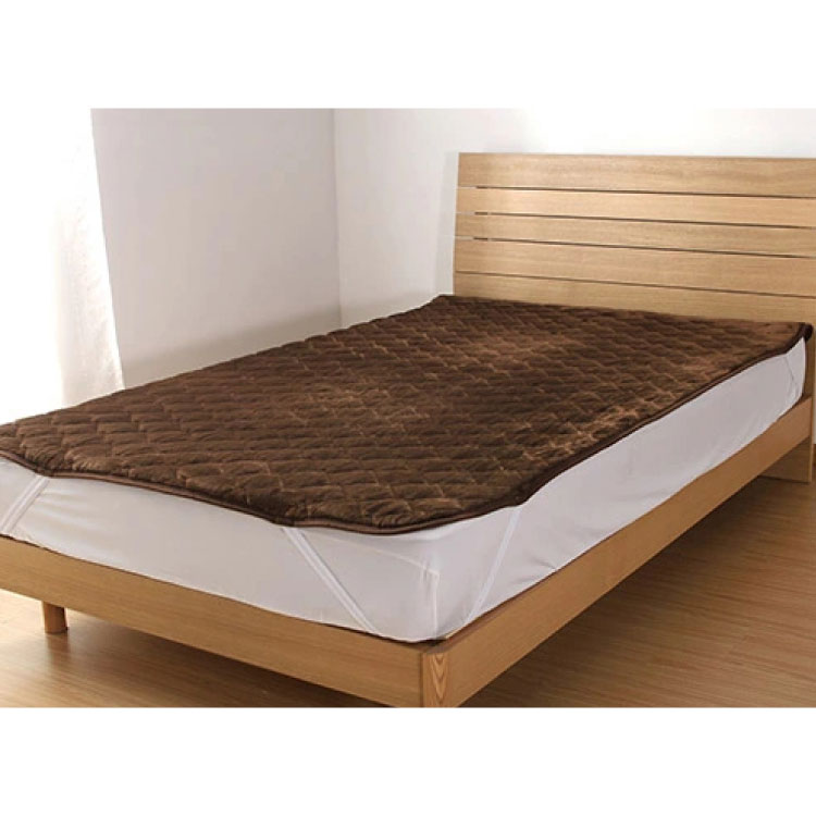 敷きパッドダブル 秋 冬用 あったか マイクロファイバー敷きパッドダブル【ブラウン】