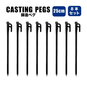 ペグ 鋳造ペグ 25cm 8本セット DIY ペグハンマーキャリーバッグ アウトドア キャンプ ソロキャンプ 鍛造通販格安セール情報 楽天 通販