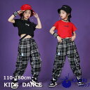 セットアップ ヒップホップ サルエルパンツ 半袖 ジャズダンス衣装 タンクトップ キッズ ダンス衣装 パンツ ヒップホップ 子供 ダンス ロングパンツ 体操服 練習着 ガールズ ジャッズ 演出服 ダンスウェア ジュニア jazz オシャレ チェックパンツ ジャッズ 大量注文OK
