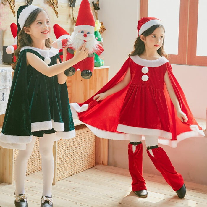 子供用 ドレス サンタ コスチューム コスプレ 衣装 キッズ ワンピース コスプレ衣装 クリスマス 子供 子供ドレス 女…