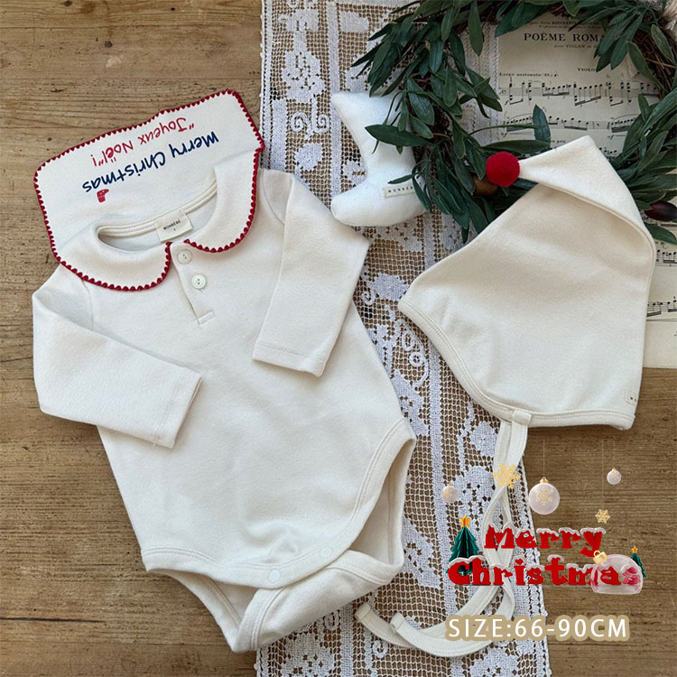 2点セット ベビー クリスマス ロンパース サンタ コスチューム 赤ちゃん サンタクロース 衣装 キッズ 女の子 男の子 帽子 子供 サンタ服 子ども ベビー服...