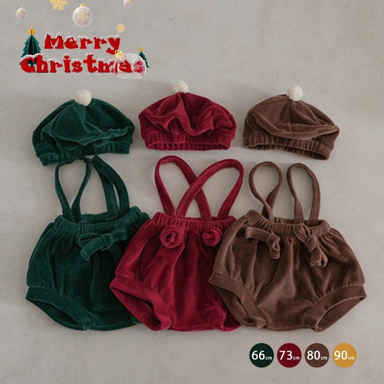 2点セット クリスマス 衣装 サンタ コスプレ 子供 ロンパース 帽子付き サロペット ベビー服 着ぐるみ コスチューム キッズ カバーオール 子供服 新生児 ...